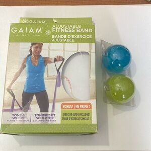 Gaiam Adjustable Fitness Band with Blue and Green Balls